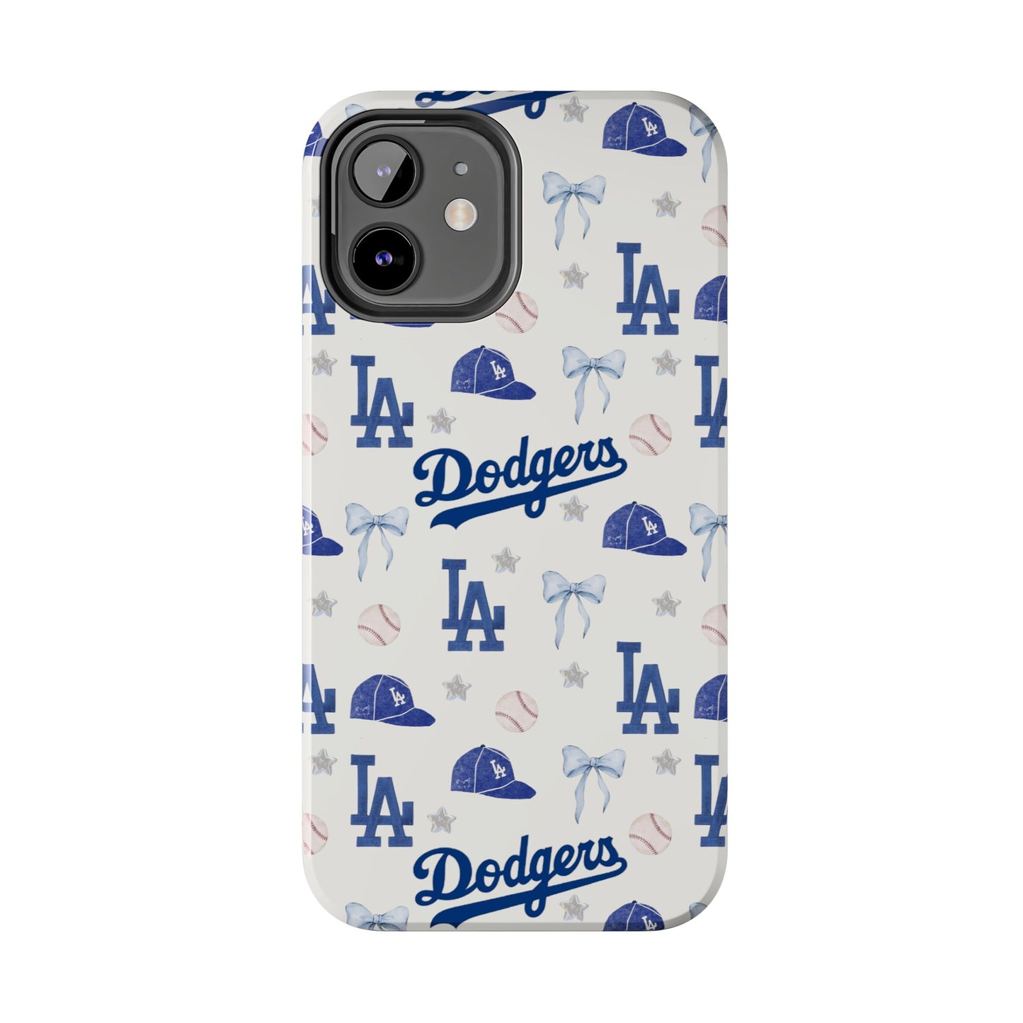 Los Angeles Dodgers Pattern Tough Phone Case — Blue Logo Baseball Design