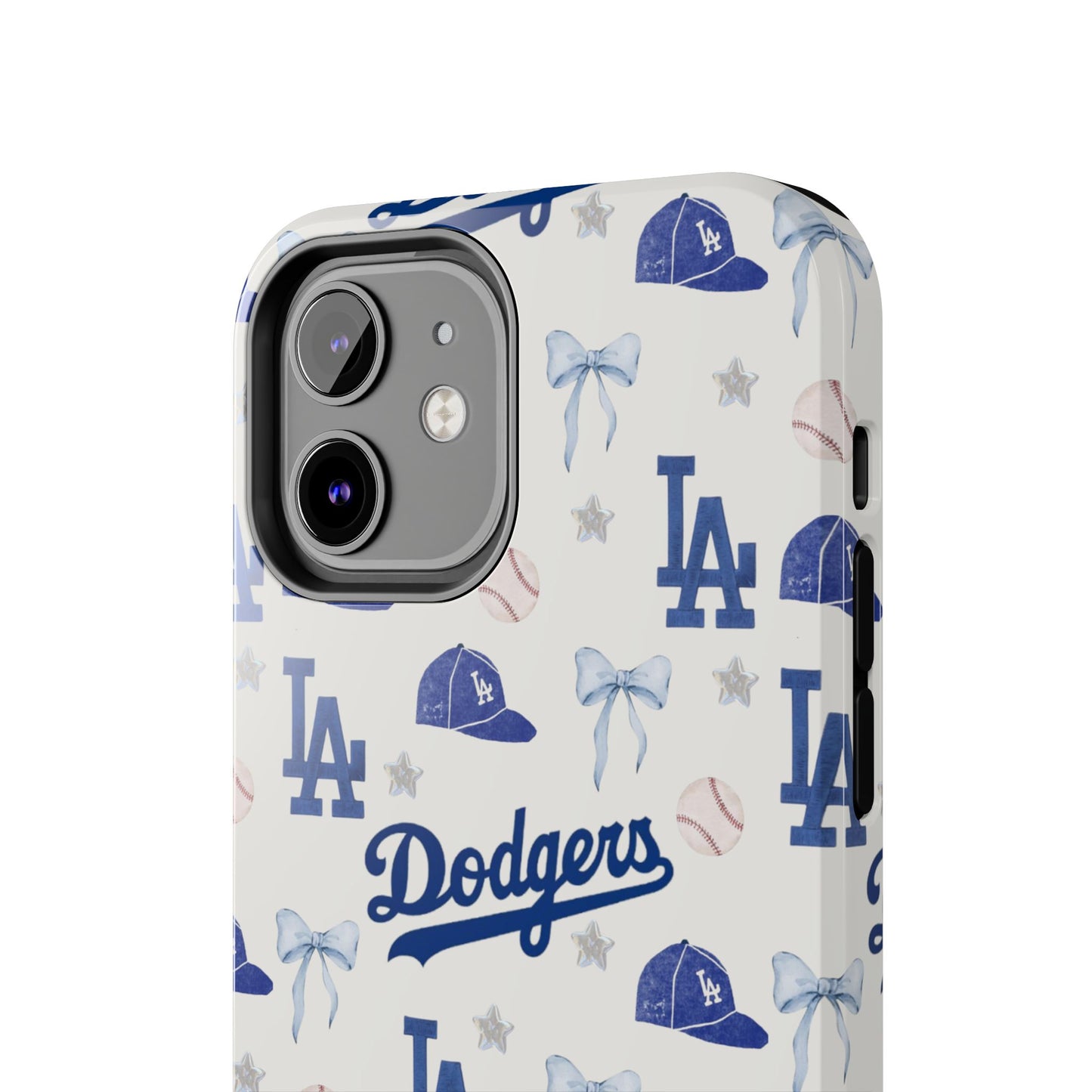 Los Angeles Dodgers Pattern Tough Phone Case — Blue Logo Baseball Design