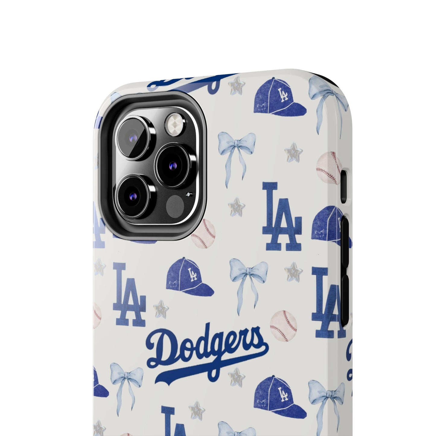 Los Angeles Dodgers Pattern Tough Phone Case — Blue Logo Baseball Design